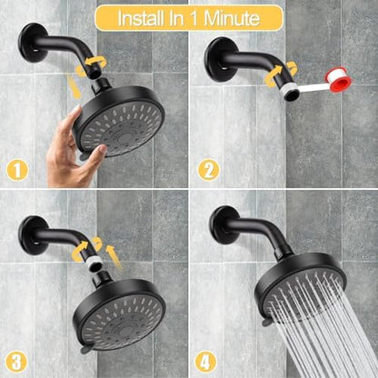 AISOSO High Pressure Rain Shower Head 5 Modes 4.1 Inch Oil Rubbed Bronze