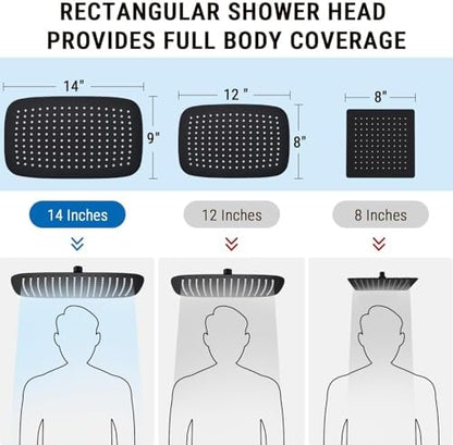 G-Promise All Metal 14" Rain Shower Head with Handheld for Bathroom Upgrade