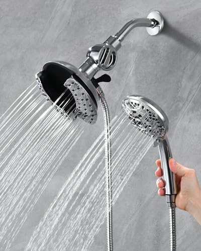 INAVAMZ 2 in 1 Shower Head with Handheld Combo High Pressure Chrome 2.5 GPM
