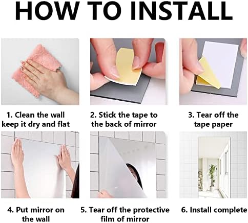 A2 Acrylic Mirror Sheet for Wall, 16.5 x 23.2 x 1Pcs