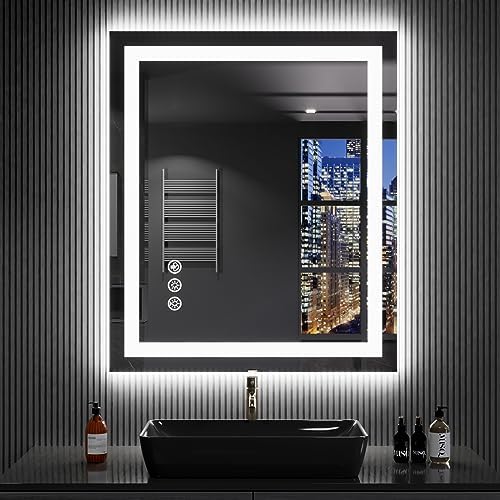 LOAAO 24"X32" RGB LED Bathroom Mirror with Lights, UL Listed