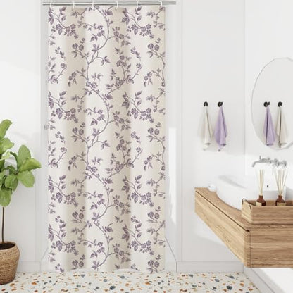 MitoVilla Small Stall Cotton Floral Shower Curtain for Bathroom,36 x 72