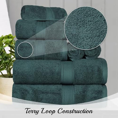 SUPERIOR Egyptian Cotton Pile Heavyweight Bath Sheet, 2 Piece Set, Teal