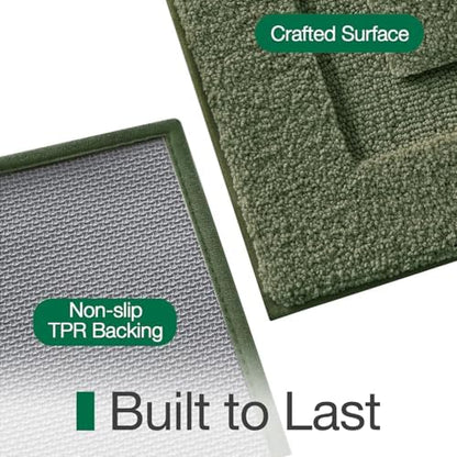 LUMI Ultra Soft Bathroom Runner Rugs, Non Slip Bath Mat 24x60, Green