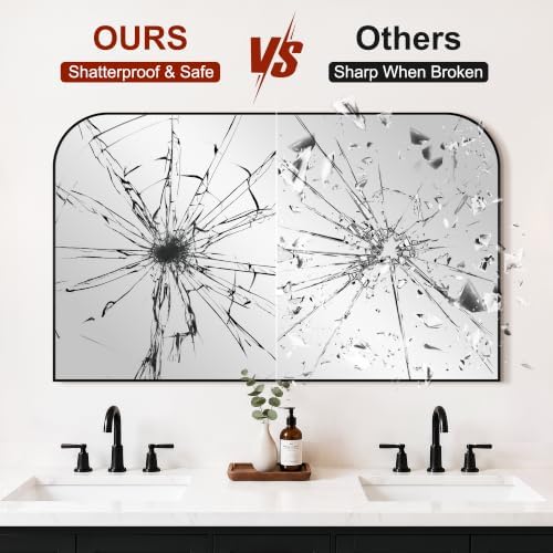 Bathroom Black Vanity Mirror for Over Sink, 30" x 50"