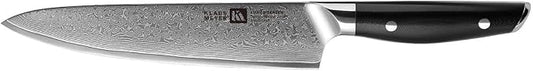 Klaus Meyer Luxor 8 Inch Chef Knife, Damascus Kitchen Knife, VG10 High Carbon Stainless Steel Japanese Chefs Knife