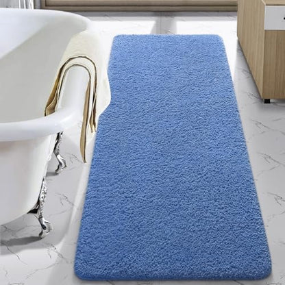 LOCHAS Bathroom Rug Runner 24x60 Inch, Bath Rugs Non Slip, Blue