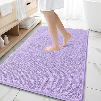 OLANLY Large Bathroom Rugs 59x35, Extra Soft Absorbent Chenille Bath Rugs