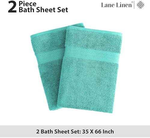 LANE LINEN Oversized Bath Sheet Set Absorbent Quick Dry 100% Cotton - Teal