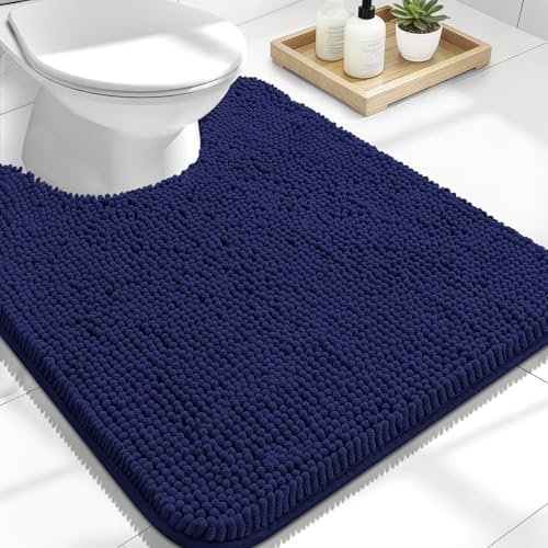 OLANLY Toilet Rugs U-Shaped 24x20, Soft Absorbent Chenille Contour Rugs