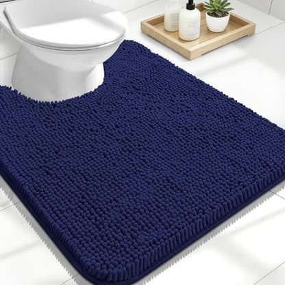 OLANLY Toilet Rugs U-Shaped 24x20, Soft Absorbent Chenille Contour Rugs