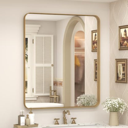 24x28 Inch Gold Bathroom Mirror for Wall