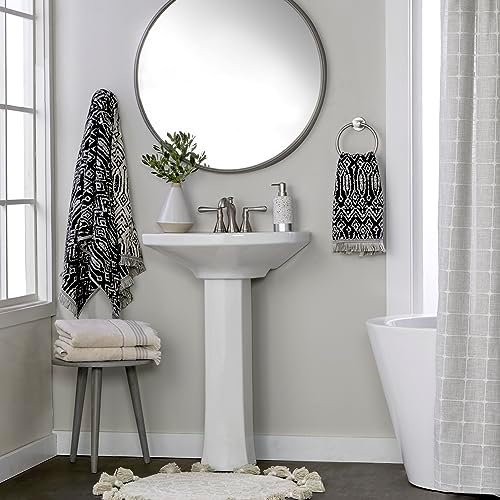 SKL Home Nador Bath Towel Set-4pc, Premium 100% Cotton, Black
