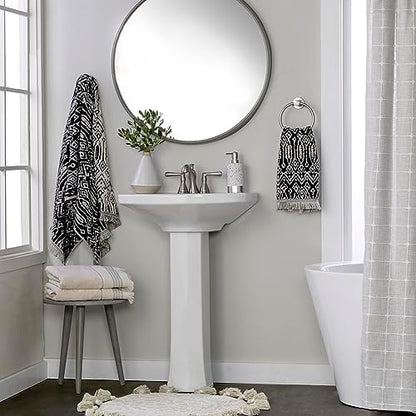 SKL Home Nador Bath Towel Set-4pc, Premium 100% Cotton, Black