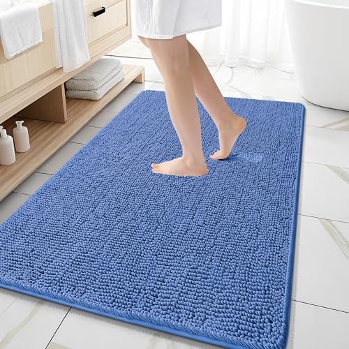 OLANLY Large Bathroom Rugs 59x35, Extra Soft Absorbent Chenille Bath Rugs