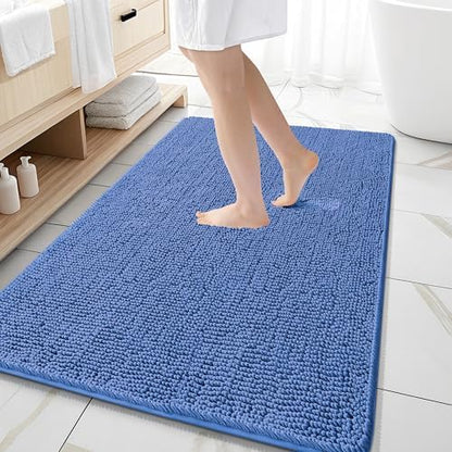 OLANLY Large Bathroom Rugs 59x35, Extra Soft Absorbent Chenille Bath Rugs