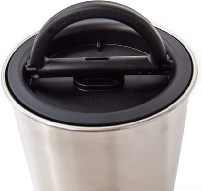 Planetary Design Airscape Stainless Steel Coffee Canister | Food Storage Container | US Patented Airtight Lid | Push Out Excess Air Preserve Food Freshness (Small, Brushed Copper)