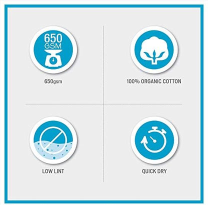 Madison Park Organic 100% Cotton Bathroom Towel Set, Hotel & Spa Quality Highly Absorbent, Quick Dry, Include for Shower, Handwash & Facial Washcloth, Multi-Sizes, Ivory (Pack of 2)