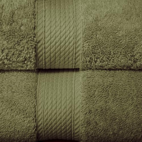 Superior Egyptian Cotton Plush Absorbent, 10 Piece Set, Forest Green