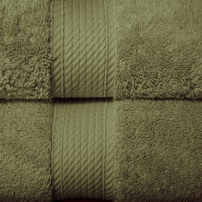 Superior Egyptian Cotton Plush Absorbent, 10 Piece Set, Forest Green