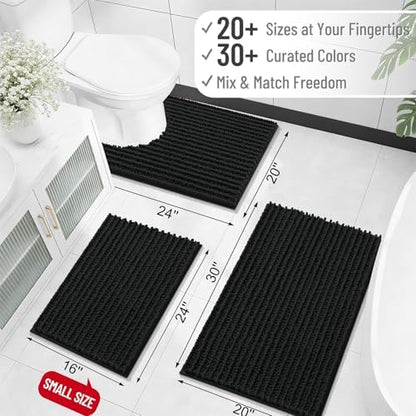 OLANLY Bathroom Rugs 36x24, Thick Soft Absorbent Chenille Bath Rugs