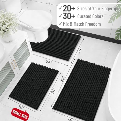 OLANLY Large Bathroom Rugs 70x46, Thick Soft Absorbent Chenille Bath Rugs