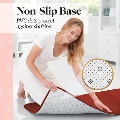 Memory Foam Bath Mat Non Slip Absorbent Super Cozy Velvet Bathroom Rug Carpet (72 inches X 24 inches, Autumn Glaze)