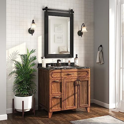 COGOOD Farmhouse Bathroom Mirrors for Over Sink - 30 x 22 Black
