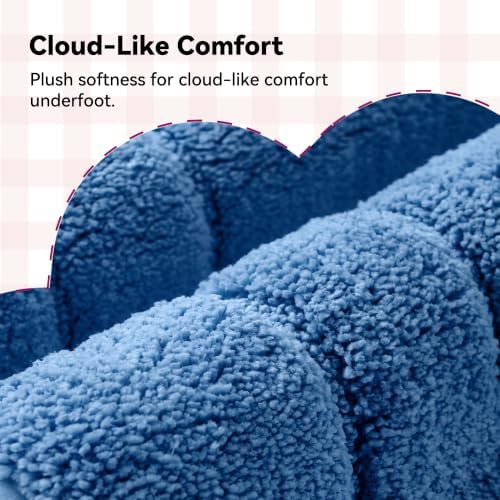 GRANNY SAYS Blue Bathroom Rug 24" x 36", Non-Slip Microfiber Bath Mat