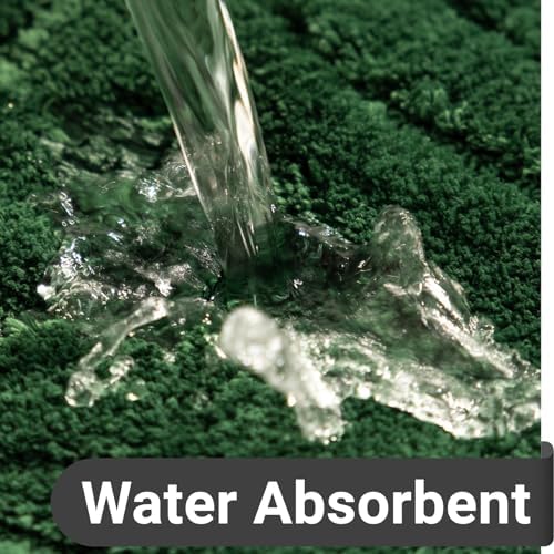 DEXDE Bathroom Rugs Mat Soft Absorbent Shaggy Floor Carpet Green 20x32