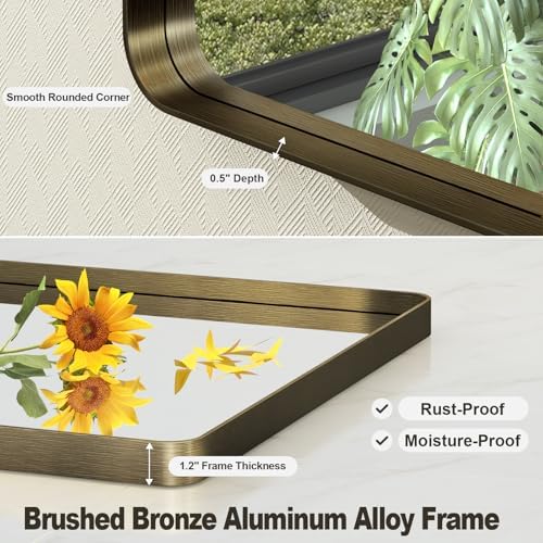 55x36 Bronze Framed Bathroom Mirror