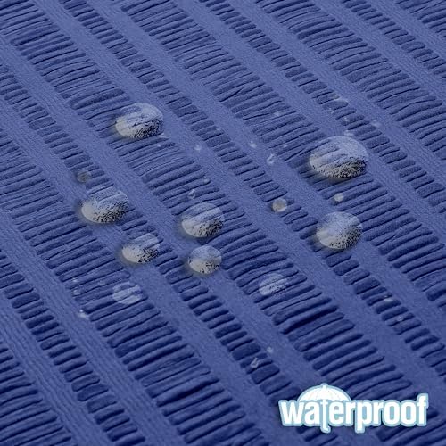 Aiyufeng Extra Long Royal Blue Shower Curtain 96 Inch Long, Embossed Texture Fabric Bathroom Shower Curtain, Large Hotel Bath Curtain with 12 Holes, 72x96, Blue