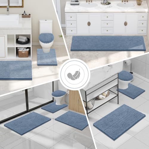 Smiry Bathroom Rugs 96X36, Luxury Chenille Extra Soft Absorbent Bath Mat