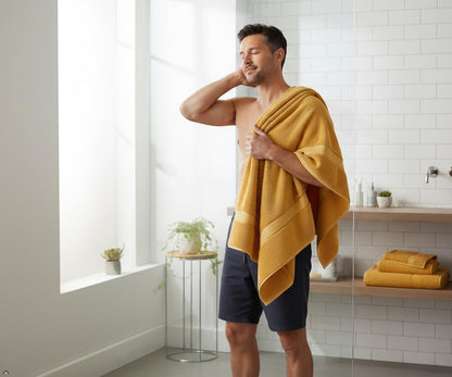 6 Piece Bath Towel Set, 2 Bath, 2 Hand, 2 Washcloths, Gold