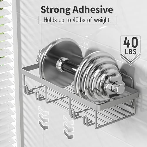 Liuoud 10 Pack Shower Caddy for Inside Shower, Grey Bathroom Storage Decor