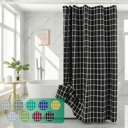 Black Shower Curtains for Bathroom-Fabric Modern Farmhouse Shower Curtain