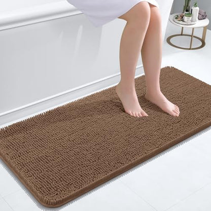 OLANLY Bathroom Runner Rugs 47x20, Extra Soft Absorbent Chenille Bath Rugs
