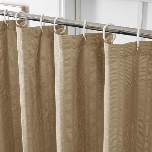 Aiyufeng Taupe Shower Curtain for Bathroom, Embossed Textured Fabric Shower Curtain for Bathroom - Soft Cloth & Hotel Spa, Machine Washable, 36X72,Taupe