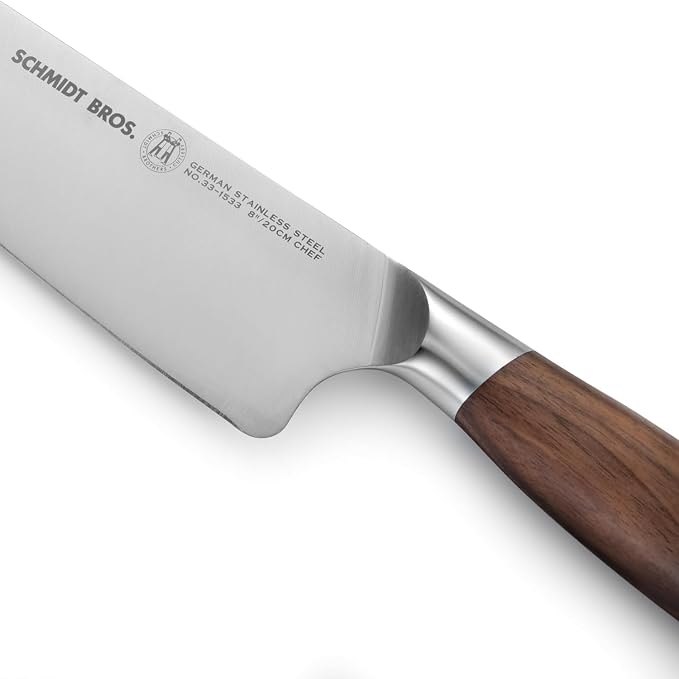 Schmidt Brothers - Delta Series - 7-Piece Walnut Knife Set, High-Carbon Stainless Steel Cutlery with Natural Walnut Knife Block