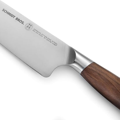 Schmidt Brothers - Delta Series - 7-Piece Walnut Knife Set, High-Carbon Stainless Steel Cutlery with Natural Walnut Knife Block