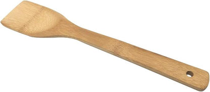 11.8-Inch Natural Wood Turners Bamboo Utensil Kitchen Wooden Cooking Tools Spoon Spatula Cooking, Stir Fry and Mixing, essential Tools (Straight line)