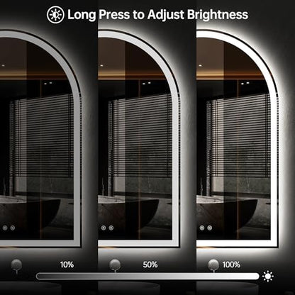 24"x36" Arched LED Lighted Bathroom Mirror with Lights