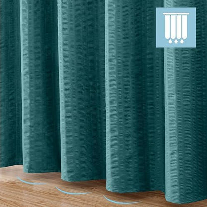 Aiyufeng Turquoise Shower Curtain for Bathroom, Embossed Textured Fabric Shower Curtain for Bathroom - Soft Cloth & Hotel Spa, Machine Washable, 72X72, Turquoise