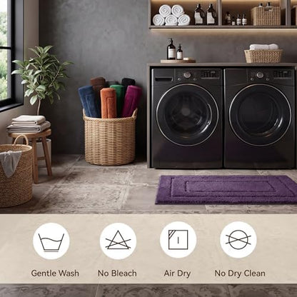 GRANNY SAYS Purple Bathroom Rug 32" x 20", Non-Slip Microfiber Bath Mat