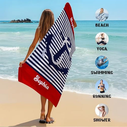 JML Personalized Beach Towel with Name, Microfiber, 30 x 60 in