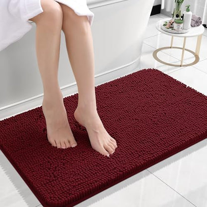 OLANLY Small Bathroom Rugs 24x16, Extra Soft Absorbent Chenille Bath Rugs
