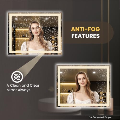 LOAAO 50"X40" LED Bathroom Mirror with Lights, UL Listed