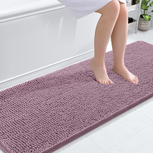OLANLY Bathroom Runner Rugs 70x24, Extra Soft Absorbent Chenille Bath Rugs