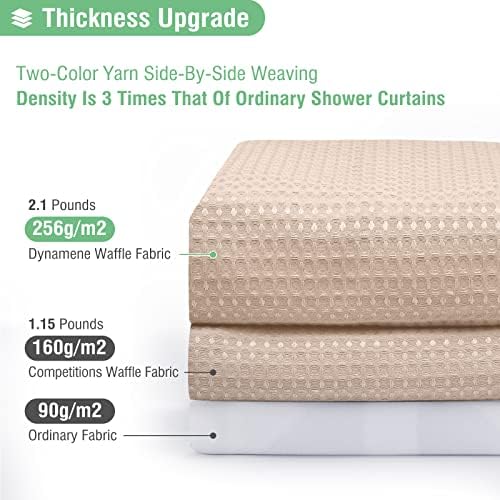 Dynamene Stall Waffle Shower Curtain 256 GSM Heavy Fabric 60x72 Blush Pink