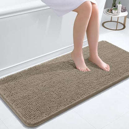 OLANLY Bathroom Runner Rugs 47x20, Extra Soft Absorbent Chenille Bath Rugs